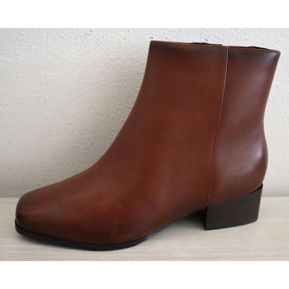 Easy Spirit Women's Sz 9W Brown Leather Sidney Dress Booties - Picture 7 of 7